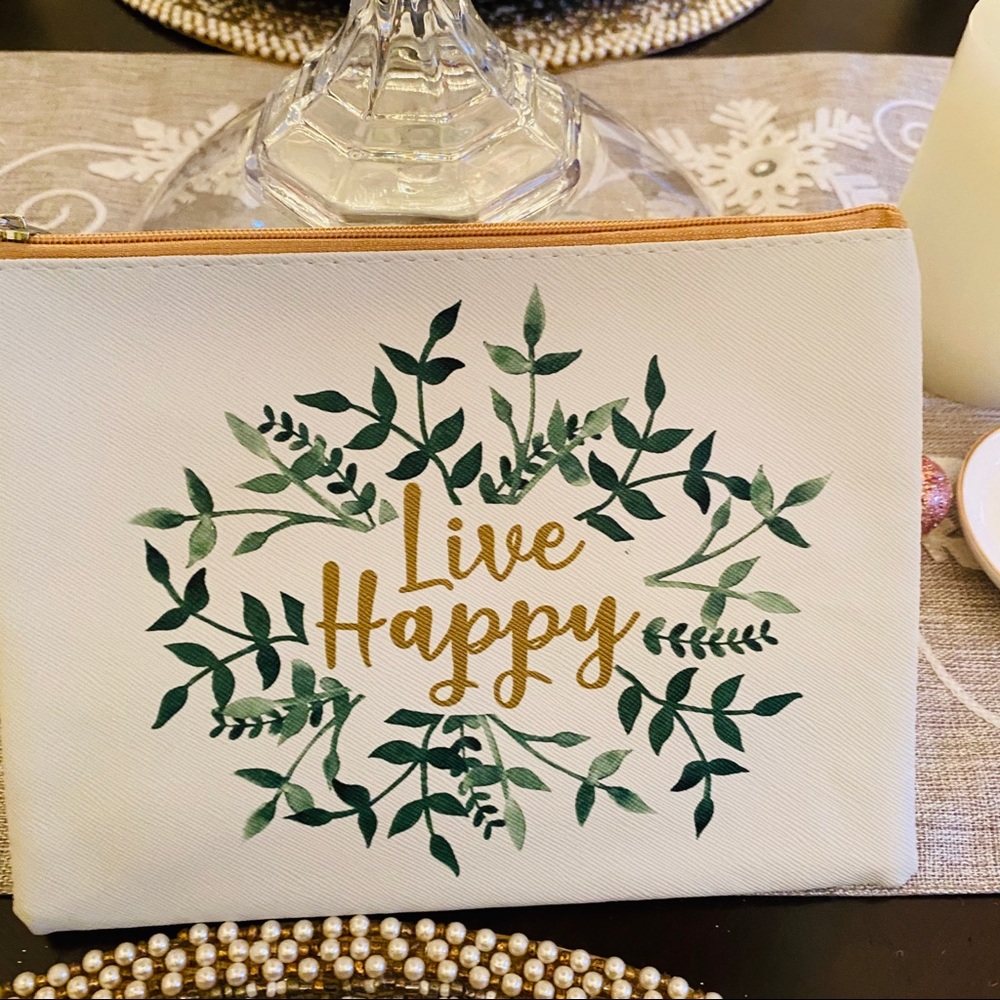 Live Happy Makeup Pouch Case - Picture 3 of 7